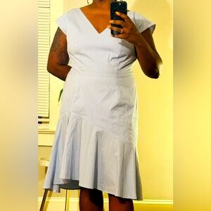 Blue and white Seersucker Dress